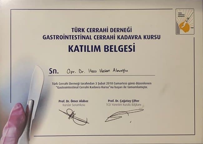 TCD — Gastrointestinal Cerrahi Kadavra Kursu, 2018